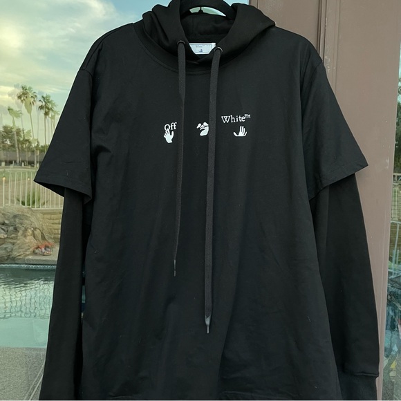 🔥🔥🔥 Off-White Marker Over Hoodie Black L 🔥🔥🔥 NWT - Picture 3 of 16